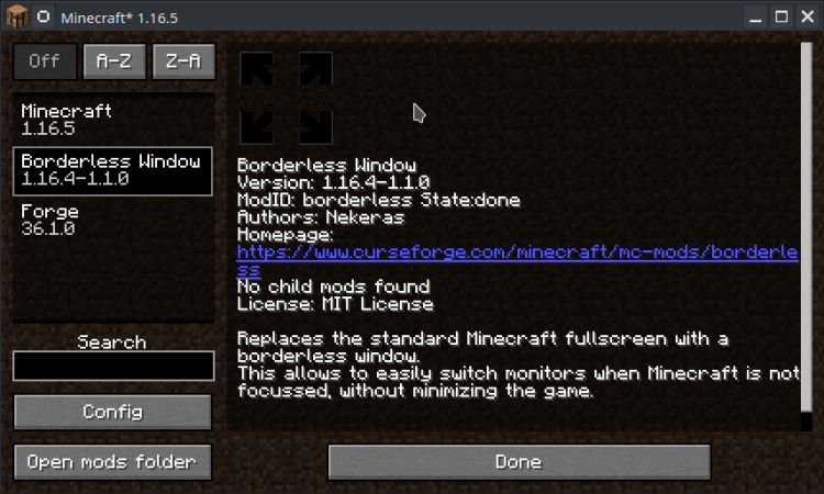 GitHub - hancin/Fullscreen-Windowed-Minecraft: Allows you to make your game  run in borderless windowed instead of the default fullscreen. Compatible  with all MC 1.7.10 and up.