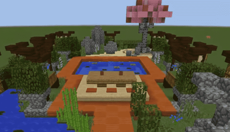 minecraft town building idea zen garden