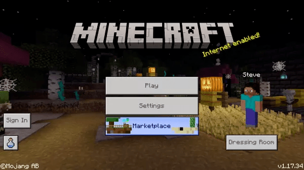 minecraft bedrock edition main menu