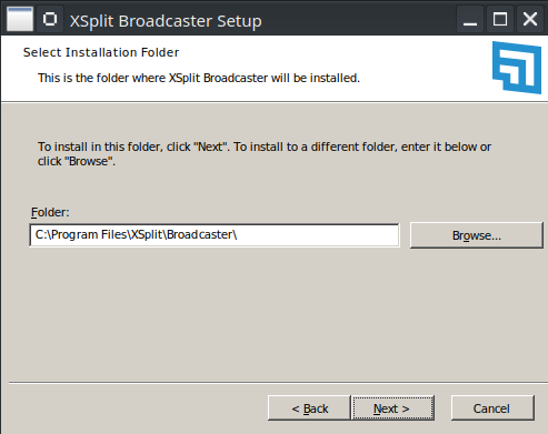 XSPlit Brodacaster Choose Directory