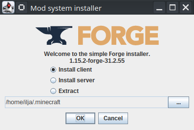 minecraft forge installer client