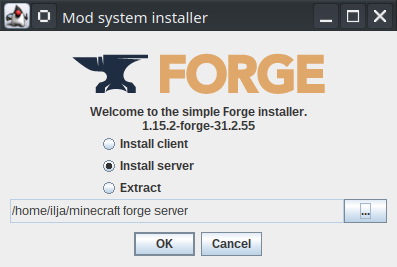 minecraft forge installer server