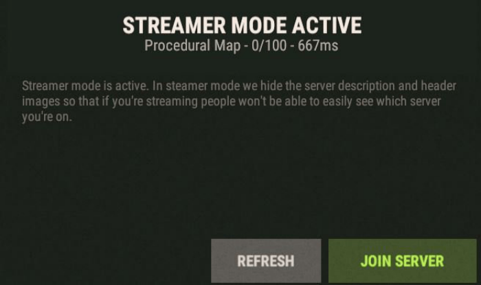 rust streamer mode join server
