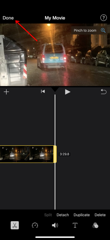 imovie finish cropping video
