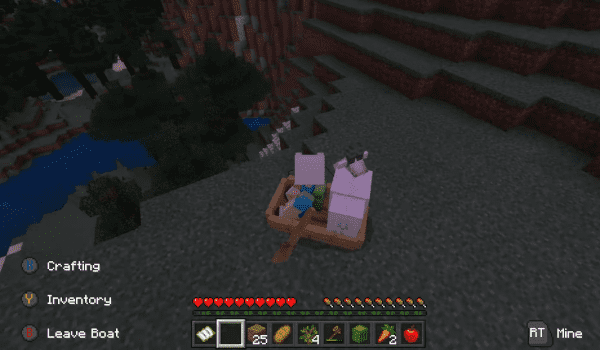 boat with goat on dry land minecraft