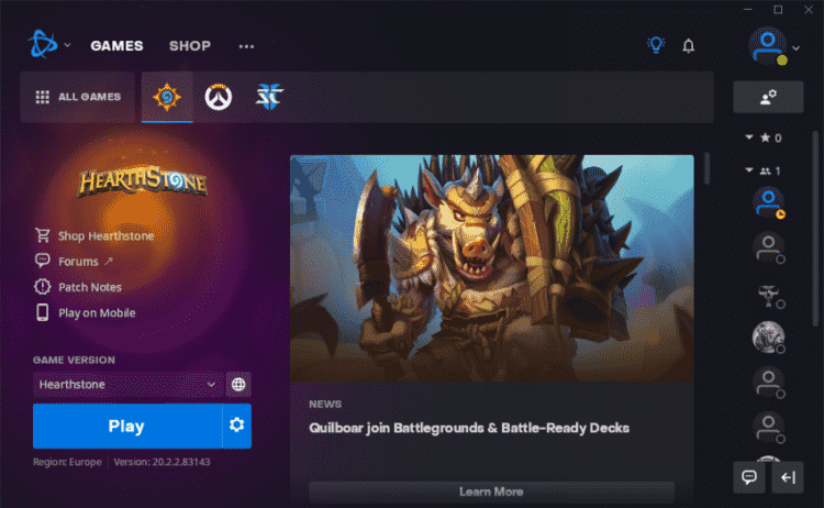 Battlenet client app.